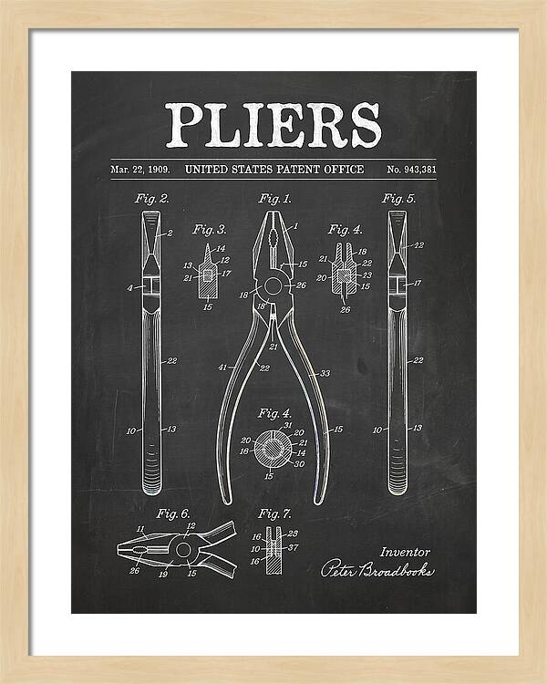 Pliers Chalkboard Patent Us943381a