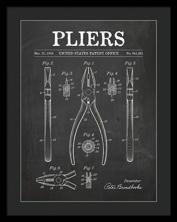 Pliers Chalkboard Patent Us943381a