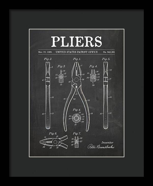 Pliers Chalkboard Patent Us943381a