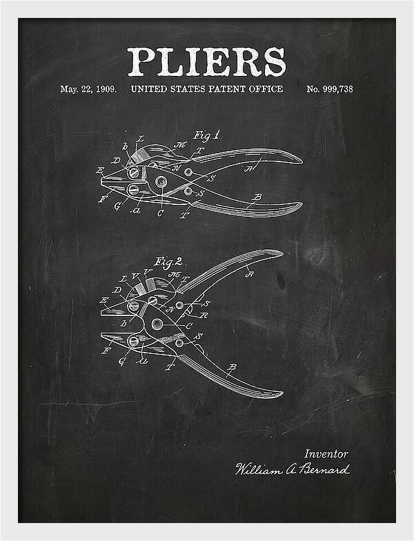 Pliers Chalkboard Patent Us999738a