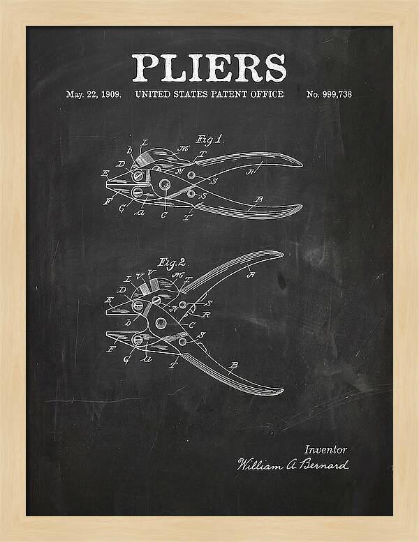 Pliers Chalkboard Patent Us999738a