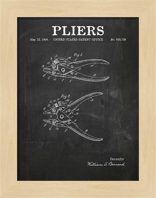 Pliers Chalkboard Patent Us999738a