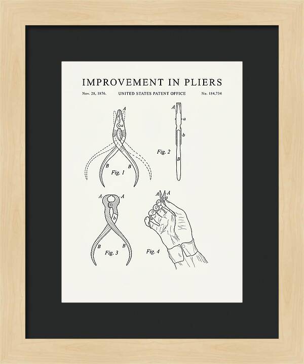 Pliers Minimalist Patent Us184734a