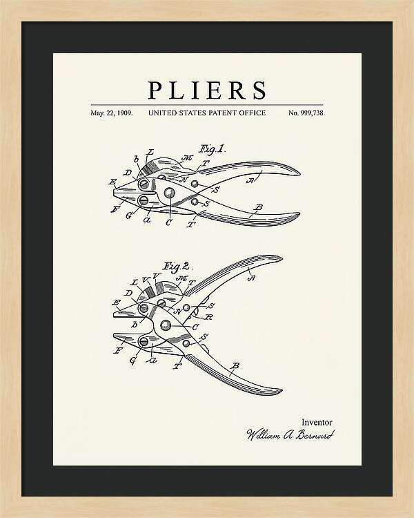 Pliers Minimalist Patent Us999738a