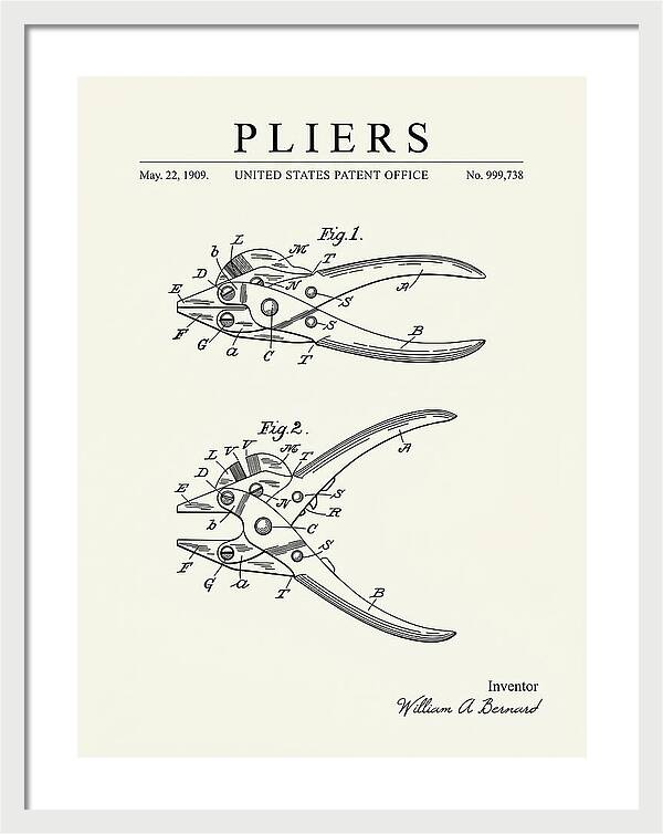 Pliers Minimalist Patent Us999738a
