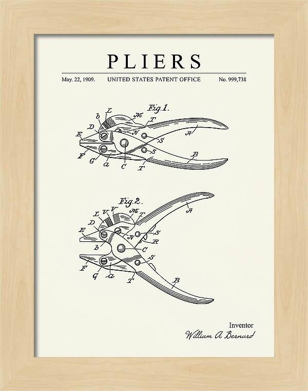 Pliers Minimalist Patent Us999738a