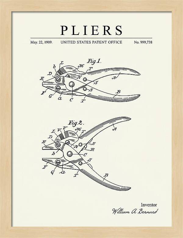 Pliers Minimalist Patent Us999738a