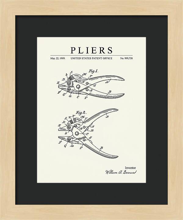 Pliers Minimalist Patent Us999738a
