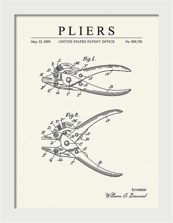 Pliers Minimalist Patent Us999738a