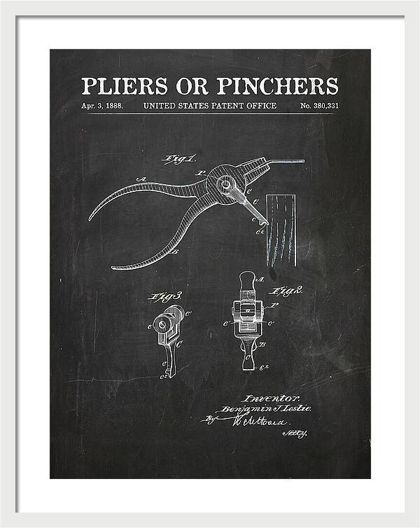 Pliers Or Pinchers Chalkboard Patent Us380331a