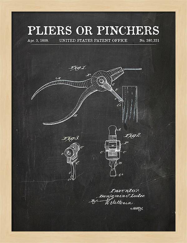 Pliers Or Pinchers Chalkboard Patent Us380331a