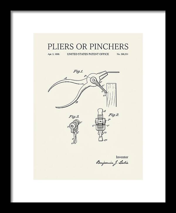 Pliers Or Pinchers Minimalist Patent Us380331a