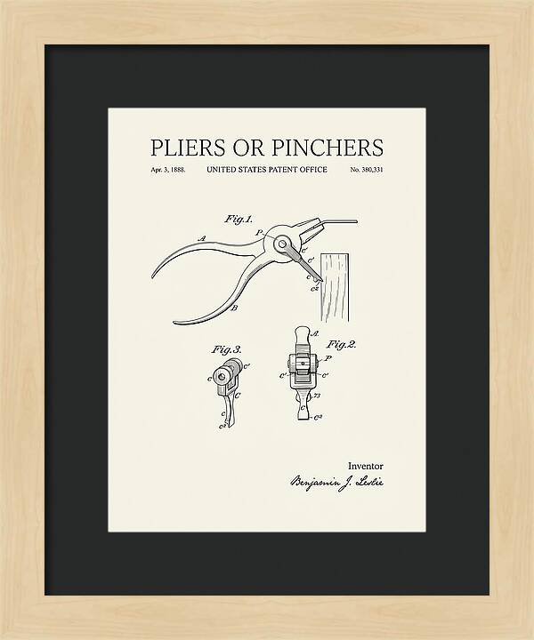 Pliers Or Pinchers Minimalist Patent Us380331a