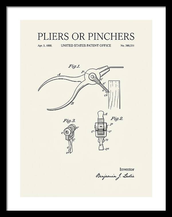 Pliers Or Pinchers Minimalist Patent Us380331a