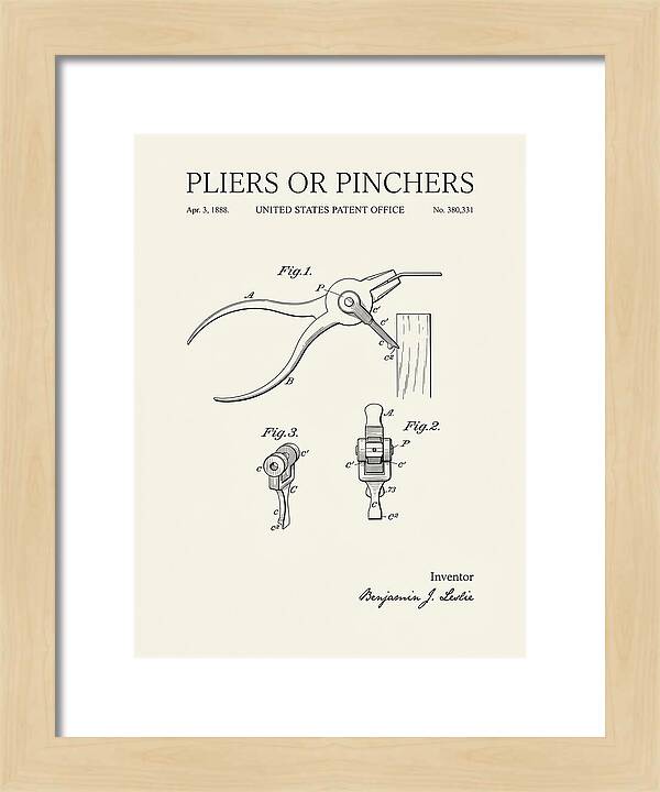 Pliers Or Pinchers Minimalist Patent Us380331a
