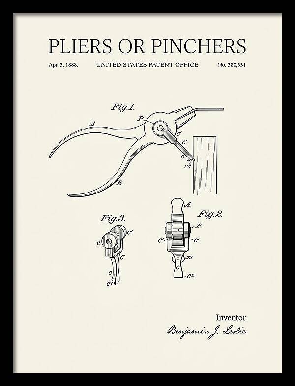 Pliers Or Pinchers Minimalist Patent Us380331a