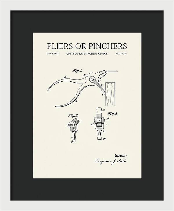 Pliers Or Pinchers Minimalist Patent Us380331a