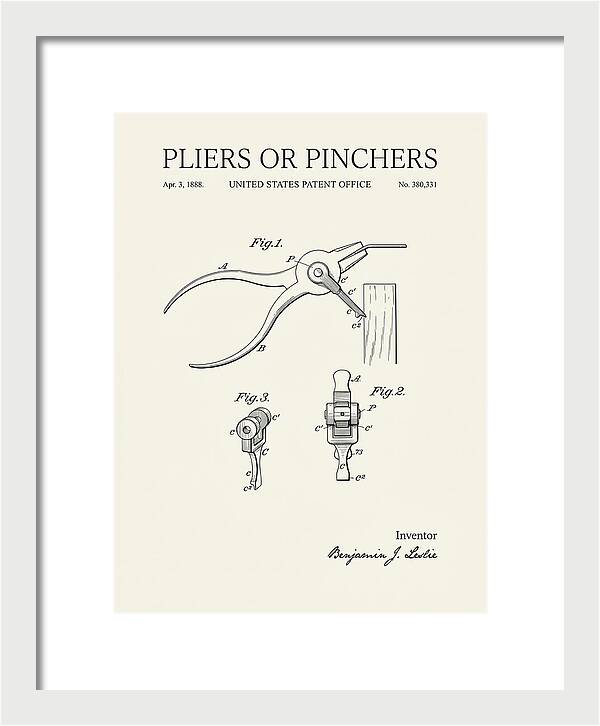Pliers Or Pinchers Minimalist Patent Us380331a