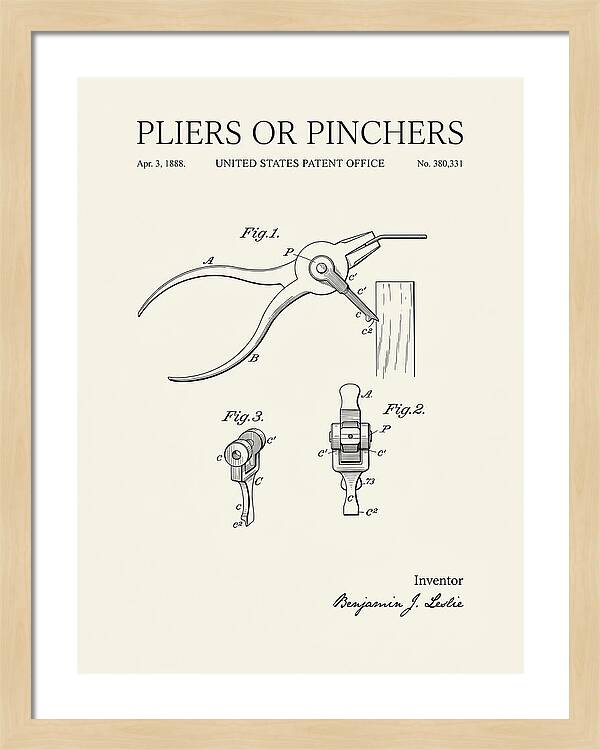 Pliers Or Pinchers Minimalist Patent Us380331a