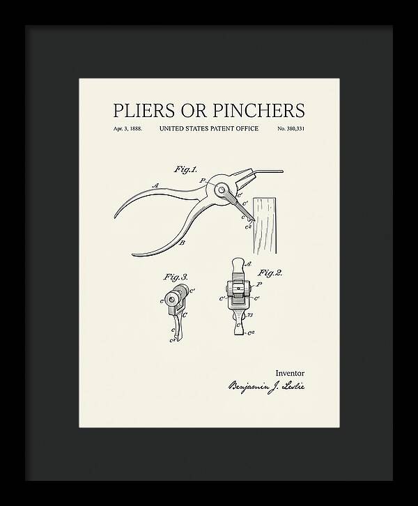 Pliers Or Pinchers Minimalist Patent Us380331a