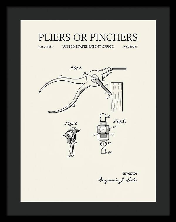 Pliers Or Pinchers Minimalist Patent Us380331a
