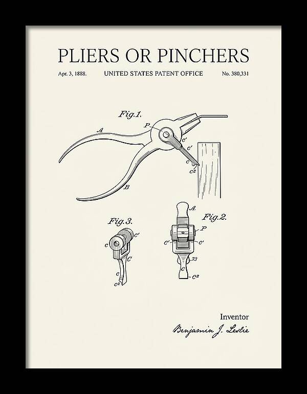 Pliers Or Pinchers Minimalist Patent Us380331a