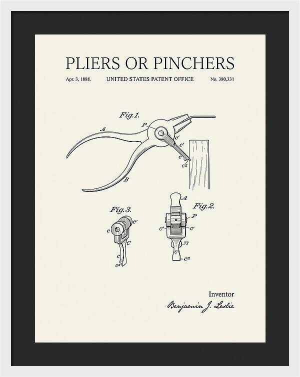 Pliers Or Pinchers Minimalist Patent Us380331a