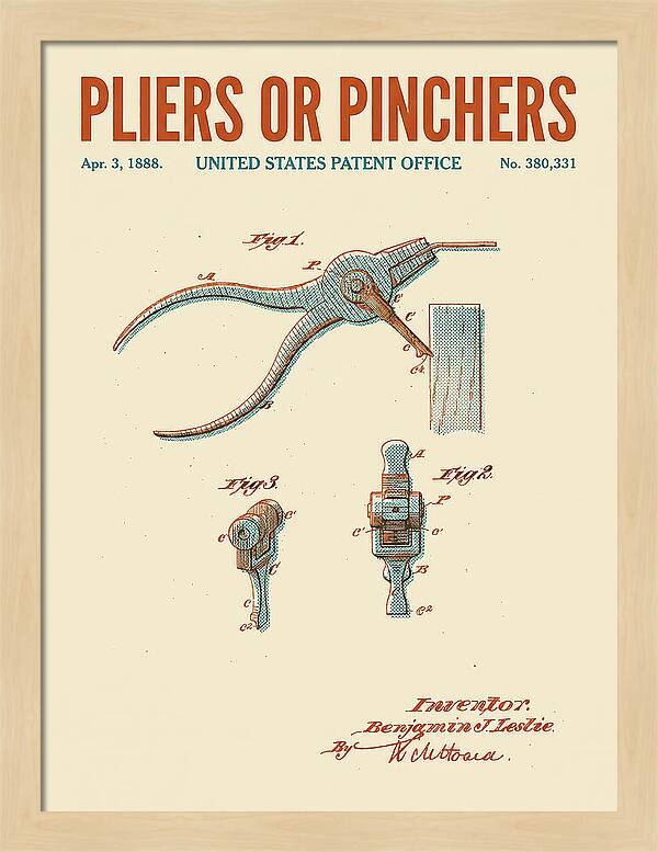 Pliers Or Pinchers Retro Patent Us380331a