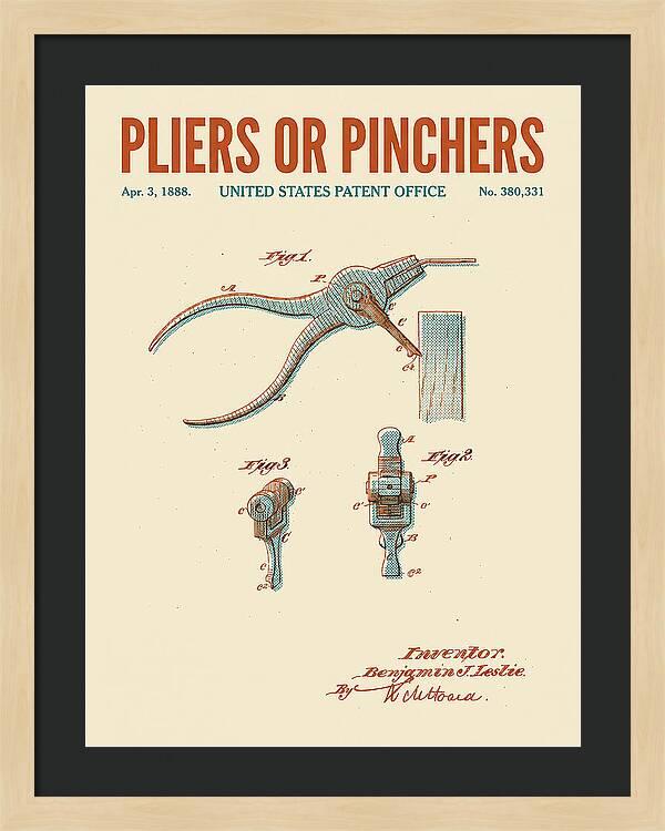 Pliers Or Pinchers Retro Patent Us380331a