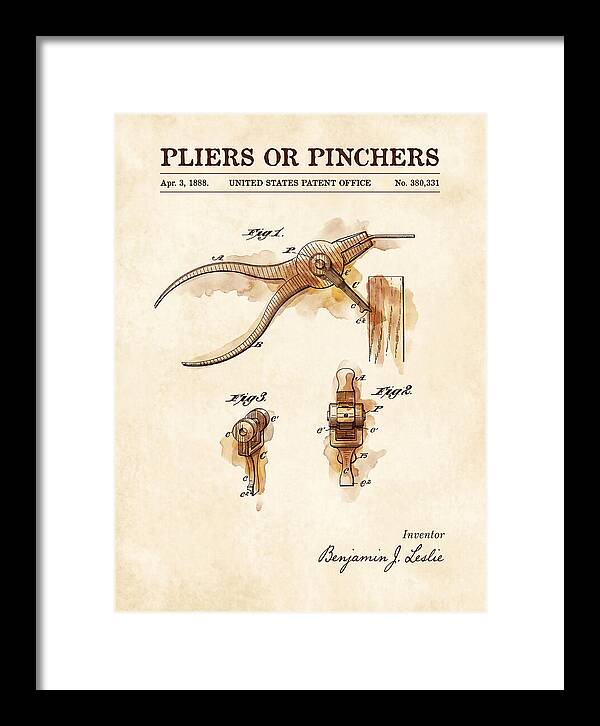 Pliers Or Pinchers Watercolor Patent Us380331a
