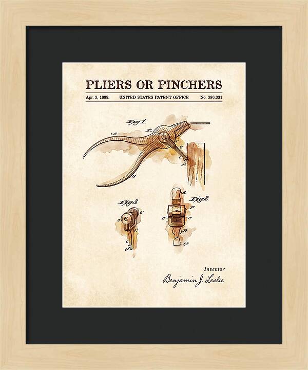 Pliers Or Pinchers Watercolor Patent Us380331a