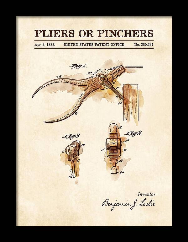 Pliers Or Pinchers Watercolor Patent Us380331a