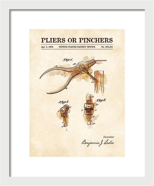 Pliers Or Pinchers Watercolor Patent Us380331a