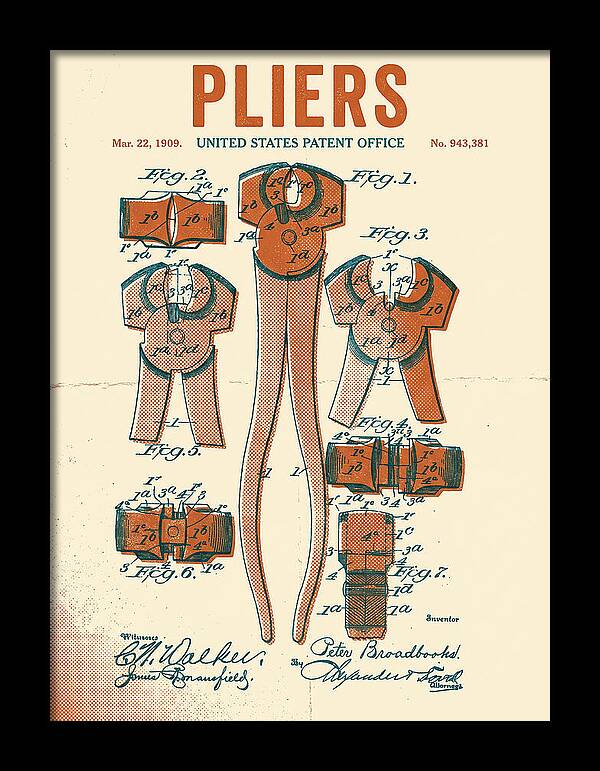 Pliers Retro Patent Us943381a