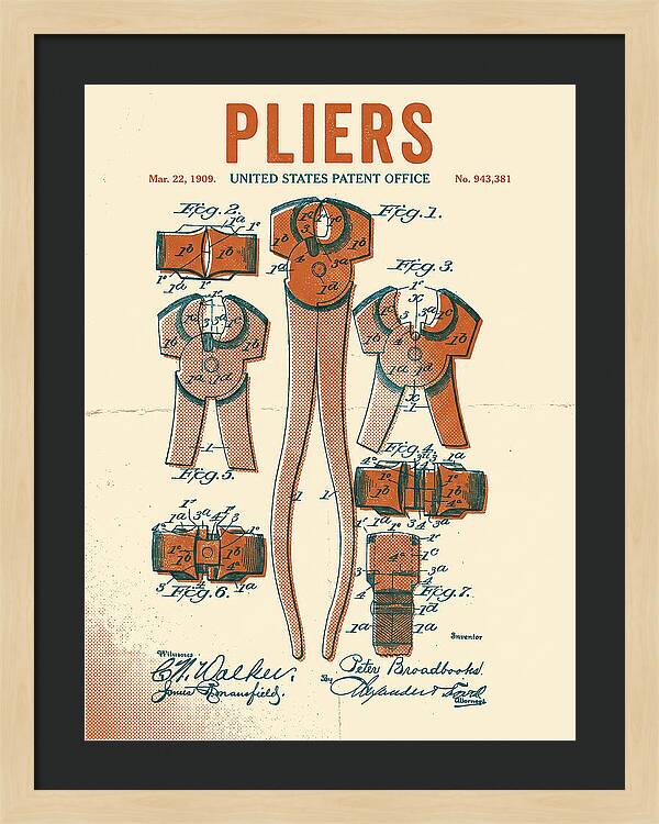 Pliers Retro Patent Us943381a