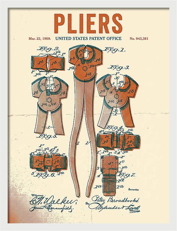 Pliers Retro Patent Us943381a