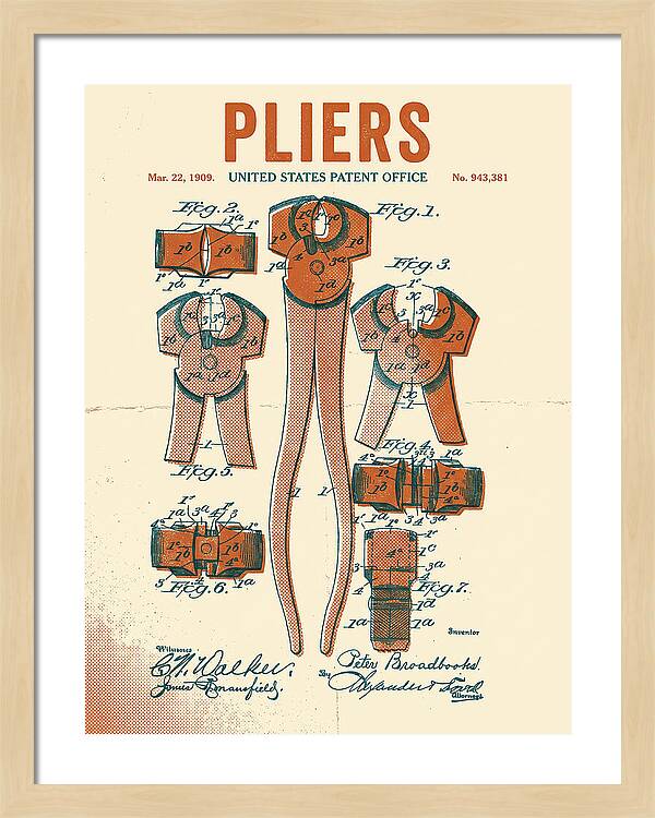 Pliers Retro Patent Us943381a