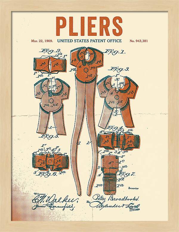 Pliers Retro Patent Us943381a