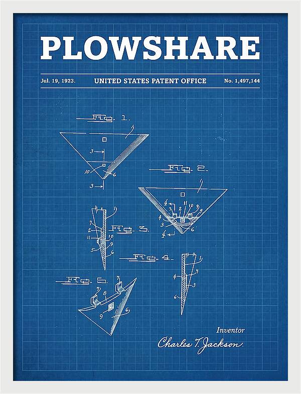 Plowshare Blueprint Patent Us1497144a
