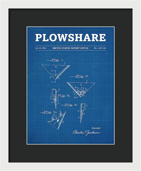 Plowshare Blueprint Patent Us1497144a