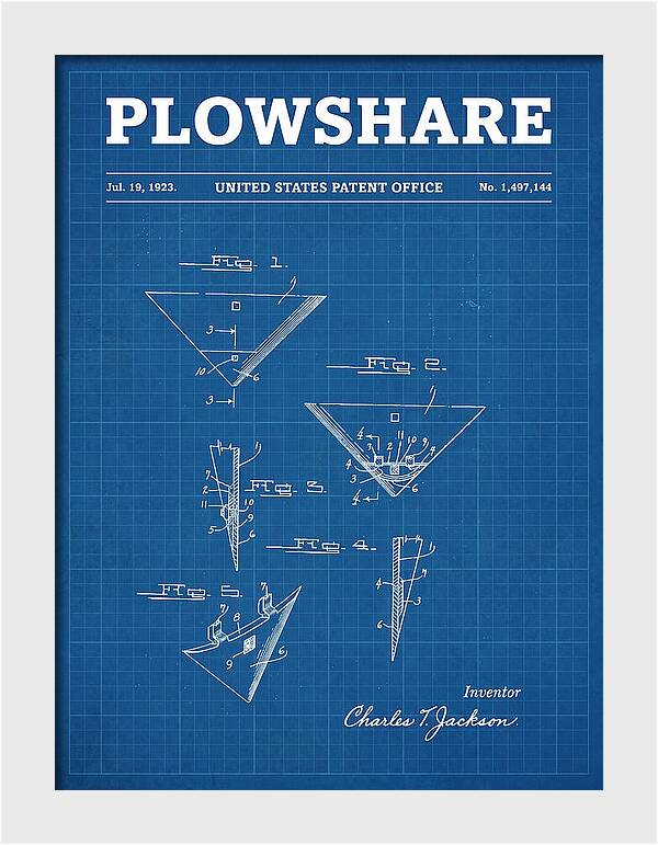 Plowshare Blueprint Patent Us1497144a