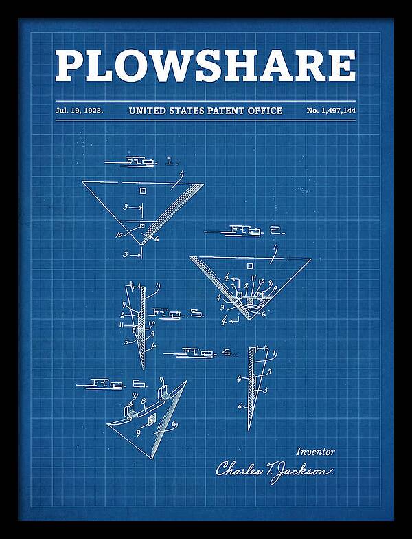 Plowshare Blueprint Patent Us1497144a