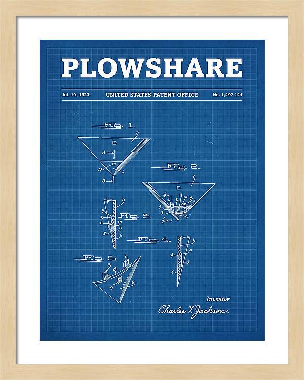 Plowshare Blueprint Patent Us1497144a