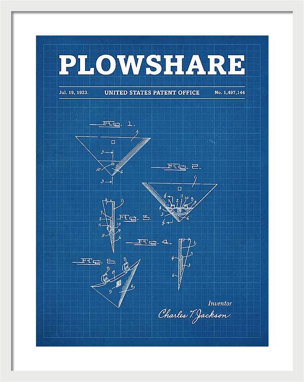 Plowshare Blueprint Patent Us1497144a