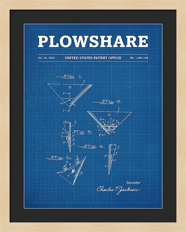 Plowshare Blueprint Patent Us1497144a