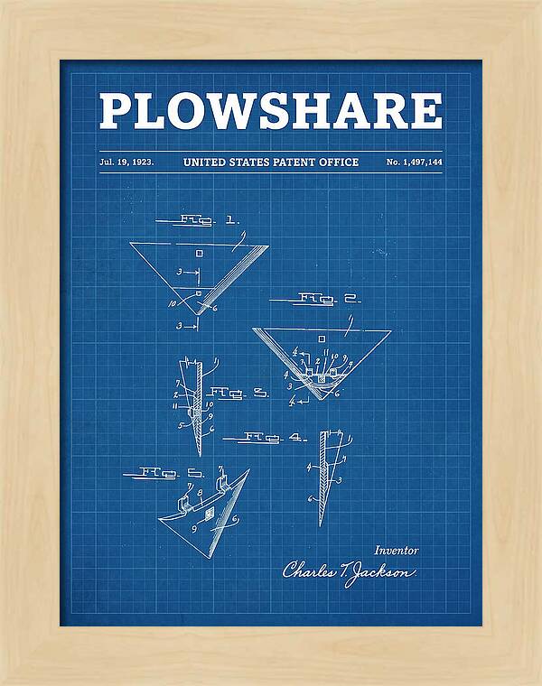Plowshare Blueprint Patent Us1497144a
