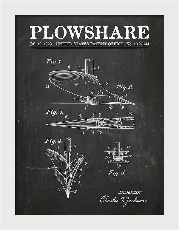 Plowshare Chalkboard Patent Us1497144a