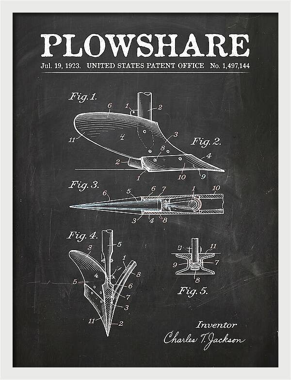 Plowshare Chalkboard Patent Us1497144a