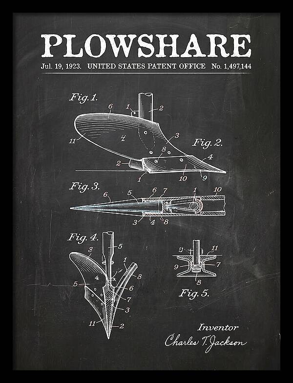 Plowshare Chalkboard Patent Us1497144a