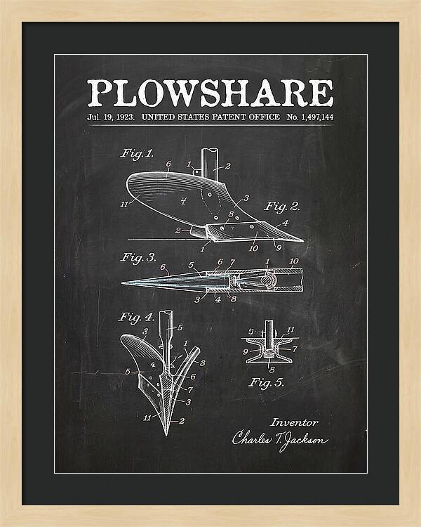 Plowshare Chalkboard Patent Us1497144a